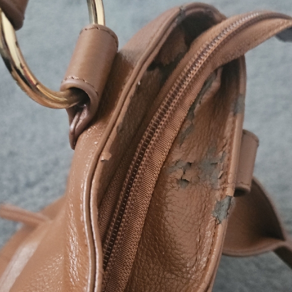 Sharif Brown Leather Shoulder Bag with Colorful Accents - Picture 8 of 9